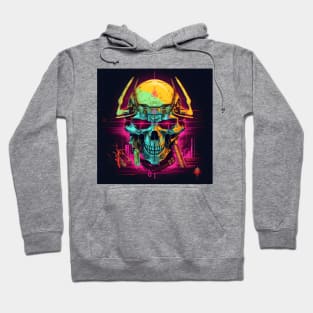 Cyberpunk Neon Samurai Skull Hoodie